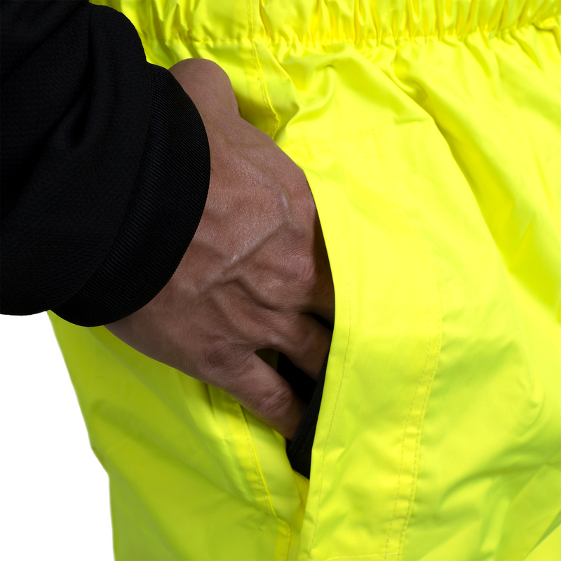 Hi-Vis Yellow Rain Pants with Reflective Strips
