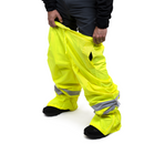 Hi-Vis Yellow Rain Pants with Reflective Strips