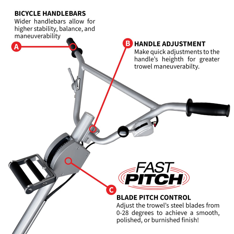 46" Honda Concrete Fast Pitch Power Trowel with 13HP Honda GX390 Finishing Blades Finishing Tool