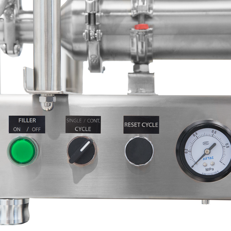 High Viscosity Tabletop Paste Piston Filler with Ball Valve - 316 SS – 1000ml