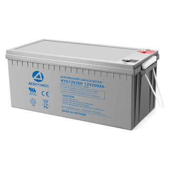 Acopower HYG12-200Ah Rechargeable Gel Deep Cycle 12V 200Ah Battery