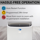 Whynter 14,000 BTU Wi-Fi Dual Hose Portable Air Conditioner, Dehumidifier & Fan | ARC-147WF