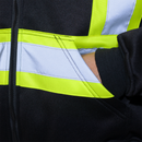 Hi-Vis Two Tone Safety Hooded Sweatshirt with Reflective Stripes