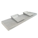 Imperial White Marble Double Sink Above Vanity Wall-mount Bathroom Sink (W)21" (L)80" (H)8"