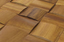 Iroko Big Straw Mesh-mounted Wood Mosaic Wall Tile - Livfloors Collection