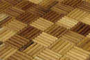 Iroko Madlen Mesh-mounted Wood Mosaic Wall Tile - Livfloors Collection
