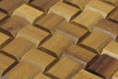 Iroko Pyramid Mesh-mounted Wood Mosaic Wall Tile - Livfloors Collection