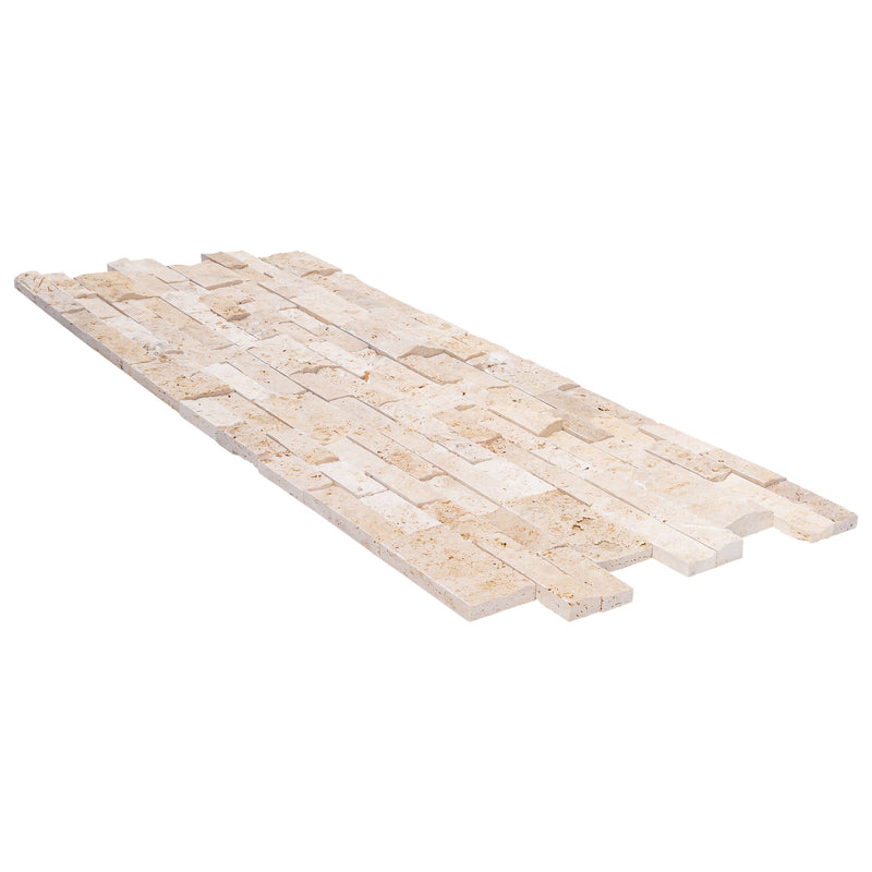 Ivory Ledger 3D Panel 6"x24" Natural Travertine Wall Tile - Full Truckload