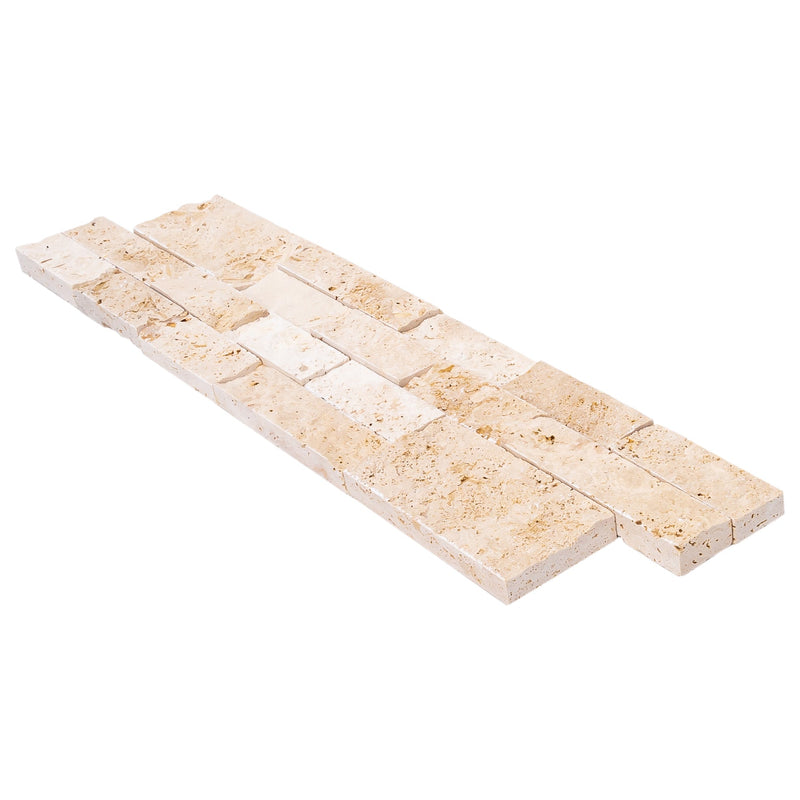 Ivory Ledger 3D Panel 6"x24" Natural Travertine Wall Tile - Full Truckload