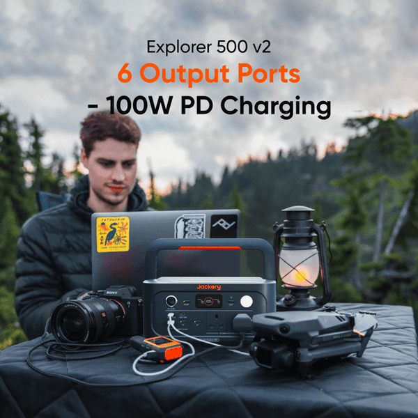 Jackery Explorer 500 V2 + 100W SolarSaga Solar Panel | Wellbots