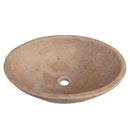 Karina Walnut Travertine Natural Stone Oval Shape Above Vanity Bathroom Vessel Sink