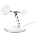 Soporte de carga inalámbrica 3 en 1 Belkin Boost Charge Pro con Qi2 en color blanco