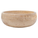 Light Beige Travertine Natural Stone Above Vanity Bathroom Vessel Sink Polished