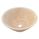 Light Beige Travertine V-Shape Tapered Above Vanity Bathroom Sink (D)16" (H)6"