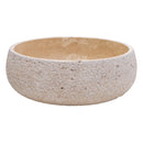 Light Beige Travertine Above Vanity Bathroom Sink Rustic Outside (D)16" (H)6"