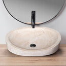 Light Travertine Natural Stone Designer Above Vanity Bathroom Vessel Sink Honed