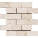 Mayra White Limestone Brushed Mosaic Floor and Wall Tile - Livfloors Collection