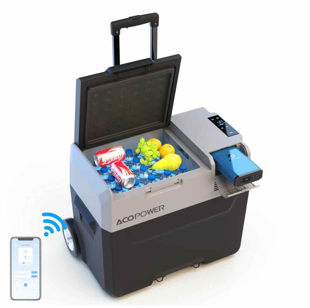Acopower lioncooler pro portable solar fridge freezer, 42 quarts – with battery
