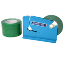Manual Bag Taper with 10 Green Self-Adhesive 3/8” Tape Rolls
