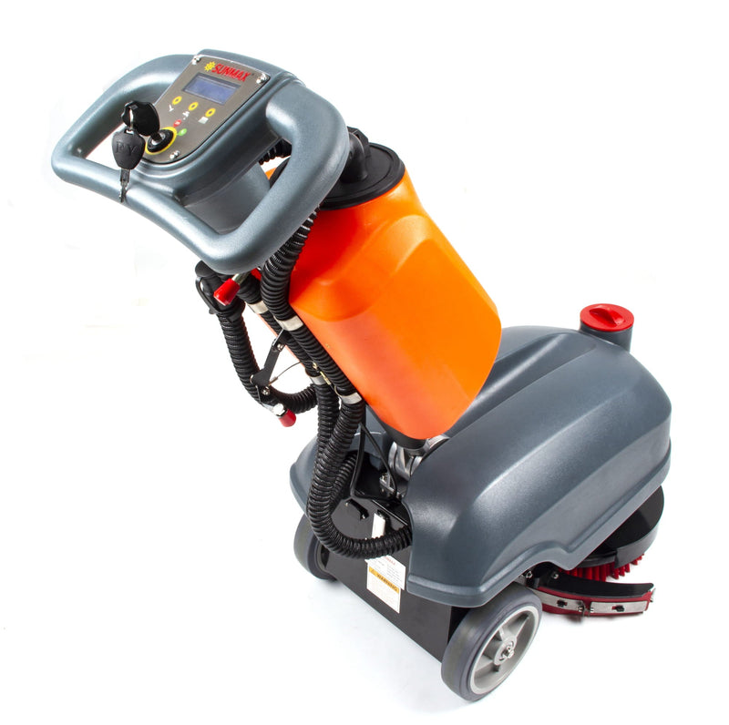 RT15 14" Commercial Compact Floor Scrubber Machine, 14500 sqft/h, 4-Gal Sewage Tank, Efficient Cleaning for Hard Floors