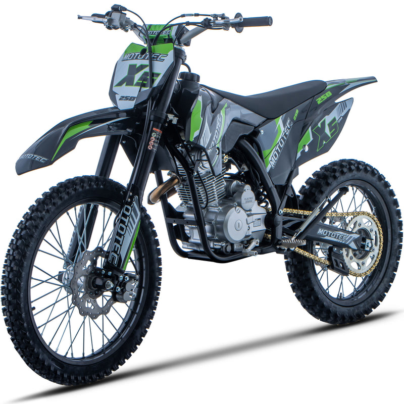 MotoTec X5 250cc 4-Stroke Gas Dirt Bike | Free Shipping | Wellbots