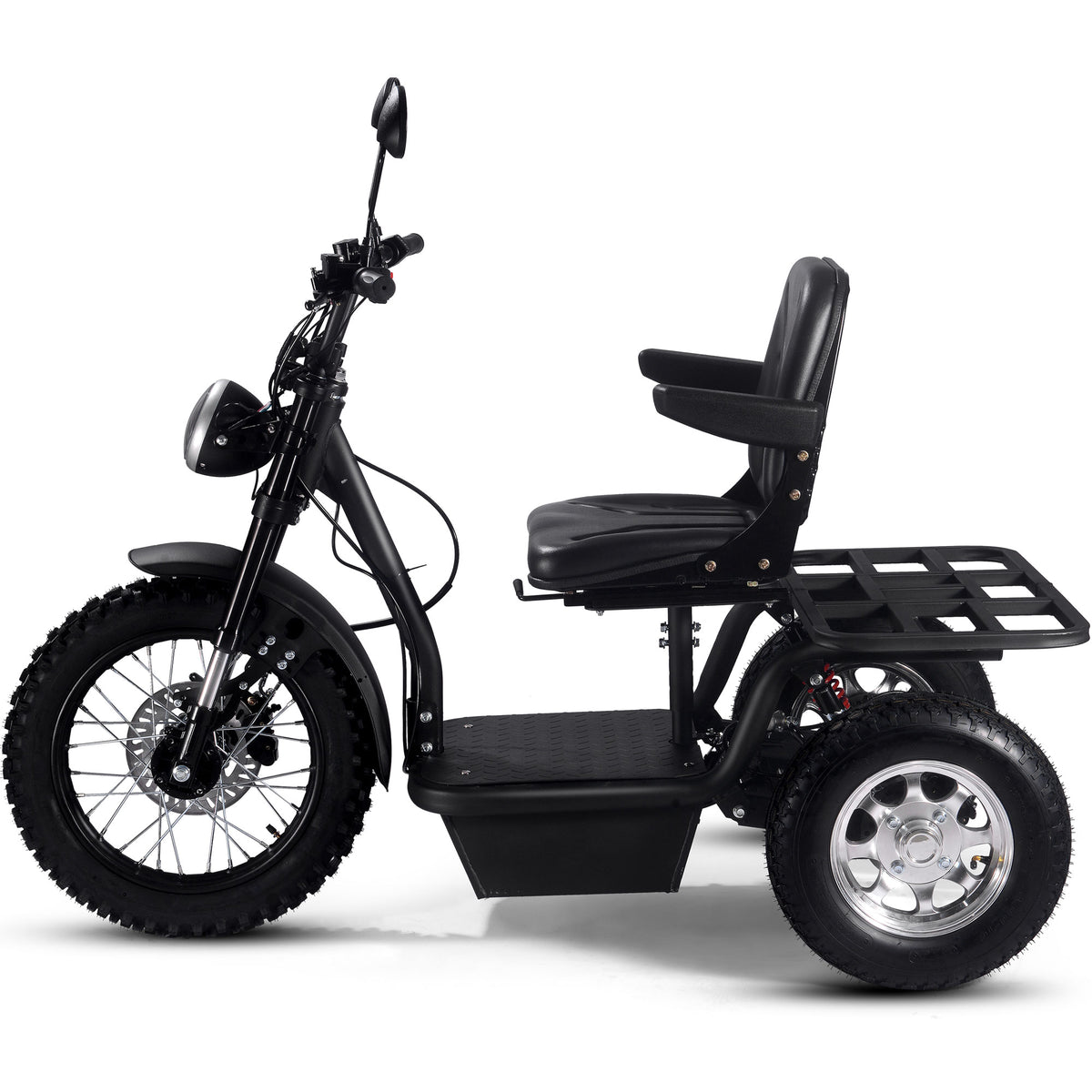 MotoTec Electric Trike 60v 1800w Black | Wellbots | Free Shipping