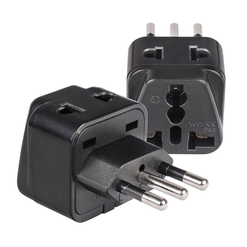 Adaptador de viaje para Italia y Libia - 2 en 1 - Tipo L - Diseño compacto (DB-12A)