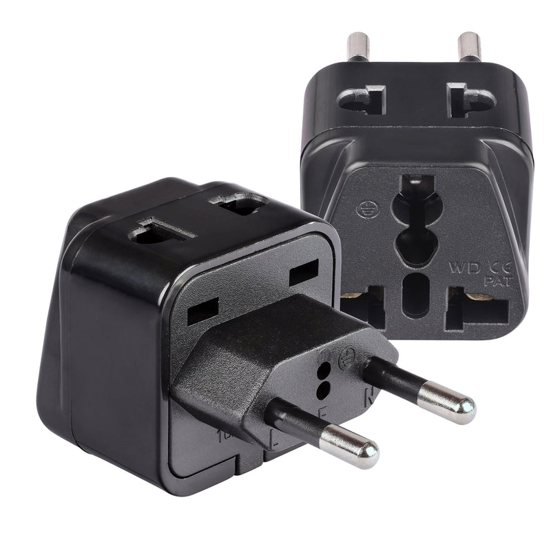 Adaptador de viaje europeo - 2 en 1 - Tipo C - Diseño compacto (DB-9C)