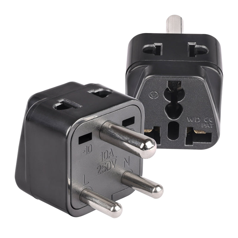 Adaptador de viaje para India y Nepal - 2 en 1 - Tipo D - Diseño compacto (DB-10)