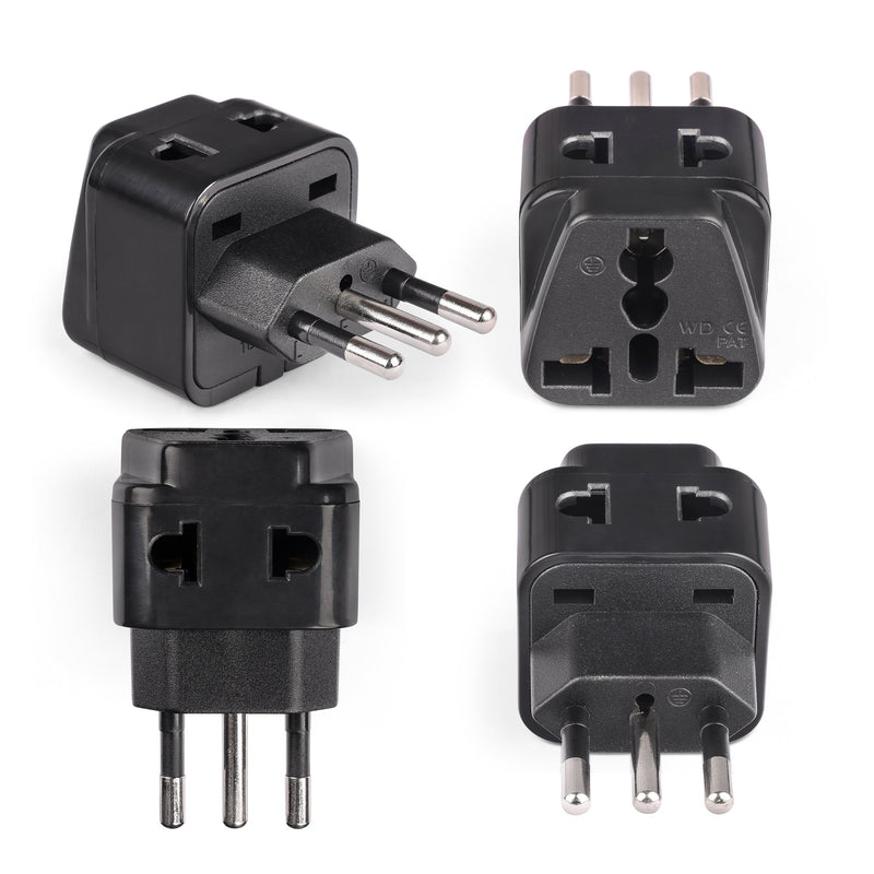 Adaptador de viaje para Italia y Libia - 2 en 1 - Tipo L - Diseño compacto (DB-12A)