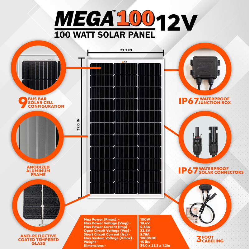 Rich Solar MEGA 100 | 100 Watt Solar Panel
