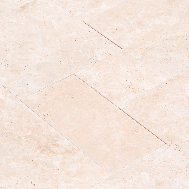 Miletos Ivory Travertine Pattern Tumbled Pavers - Full Truckload