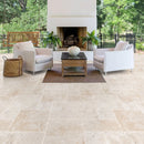 Miletos Ivory Travertine Pattern Tumbled Pavers - Full Truckload