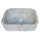 European Sugar White Marble Sink Rectangular Above Vanity Bathroom Sink (W)18" (L)12" (H)5"
