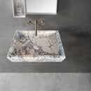 Calacatta Viola Marble Rectangular Wall-mount Bathroom Sink Drain Cap (W)14" (W)18" (H)5"