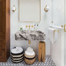 New York Marble Wall-mount Bathroom Sink Ribbed Textured (W)14" (W)24" (H)6"