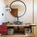 Calacatta Viola Marble Wall-Mount Square Fluted Bathroom Sink (W)16" (L)16" (H)6"