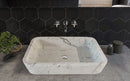 Carrara White Marble Rectangular Wall-mount Bathroom Sink (W)16" (L)24" (H)5"