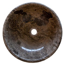 Narcist Brown Natural Stone Marble Vessel Sink High-Gloss Polished (D)16" (H)6"