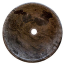 Narcist Brown Natural Stone Marble Vessel Sink High-Gloss Polished (D)16" (H)6"