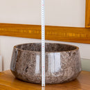 Narcist Brown Marble Vessel Sink High-Gloss Polished (D)16" (H)6.5"