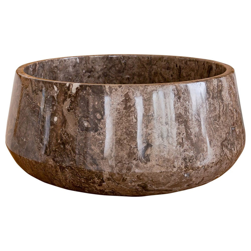 Narcist Brown Marble Vessel Sink High-Gloss Polished (D)16" (H)6.5"