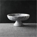 New York White Marble Fruit/Salad Decorative Bowl Semi-Polished