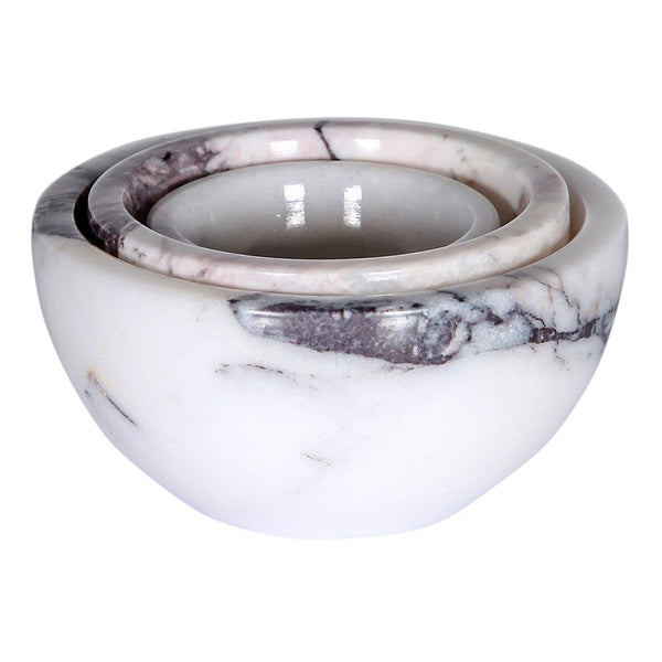 Marble Nesting Snack/Serving Bowls Set of 3 Polished