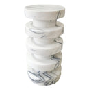 New York Marble Plinth Designer Side Table Polished (D)12" (H)24"