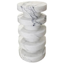 New York Marble Plinth Designer Side Table Polished (D)12" (H)24"
