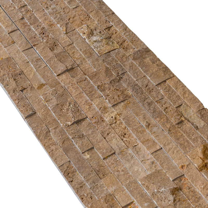 Noce Brown Ledger 3D Panel 6"x24" Natural Marble Wall Tile - Full Truckload