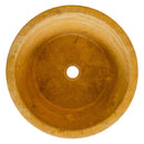 Oasis Gold Travertine Natural Stone Above Vanity Tapered Bathroom Sink Honed (D)16" (H)6"
