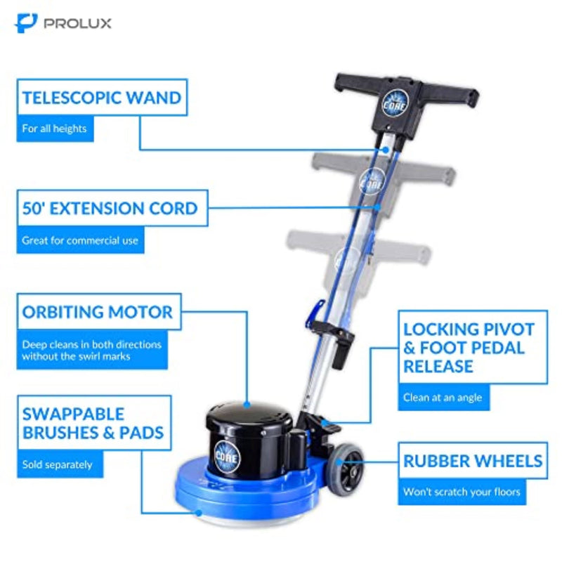 Prolux Core 13" Heavy Duty Single Pad Commercial Polisher Floor Buffer Machine Scrubber