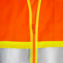 Printed Hi-Vis Two Toned Mesh Safety Vest with 2” Reflective Strips and Pockets - Orange